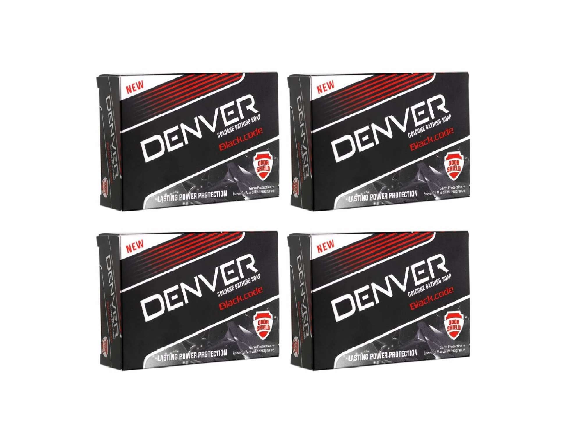 Denver Black Code Bathing Soap -125g Each (Pack Of 4) | Fragrance Soap Specially for Men