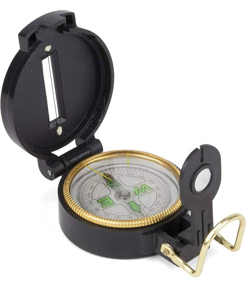 Engineer Directional Compass North Arrow Floating Metal Dial/Lensatic Compass for Outdoor Camping and Exploration (Black)