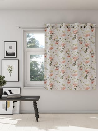 DDECOR - 100% PolyesterFloral PatternWindow 5 Ft|135 CM X 160 CM| - Pink