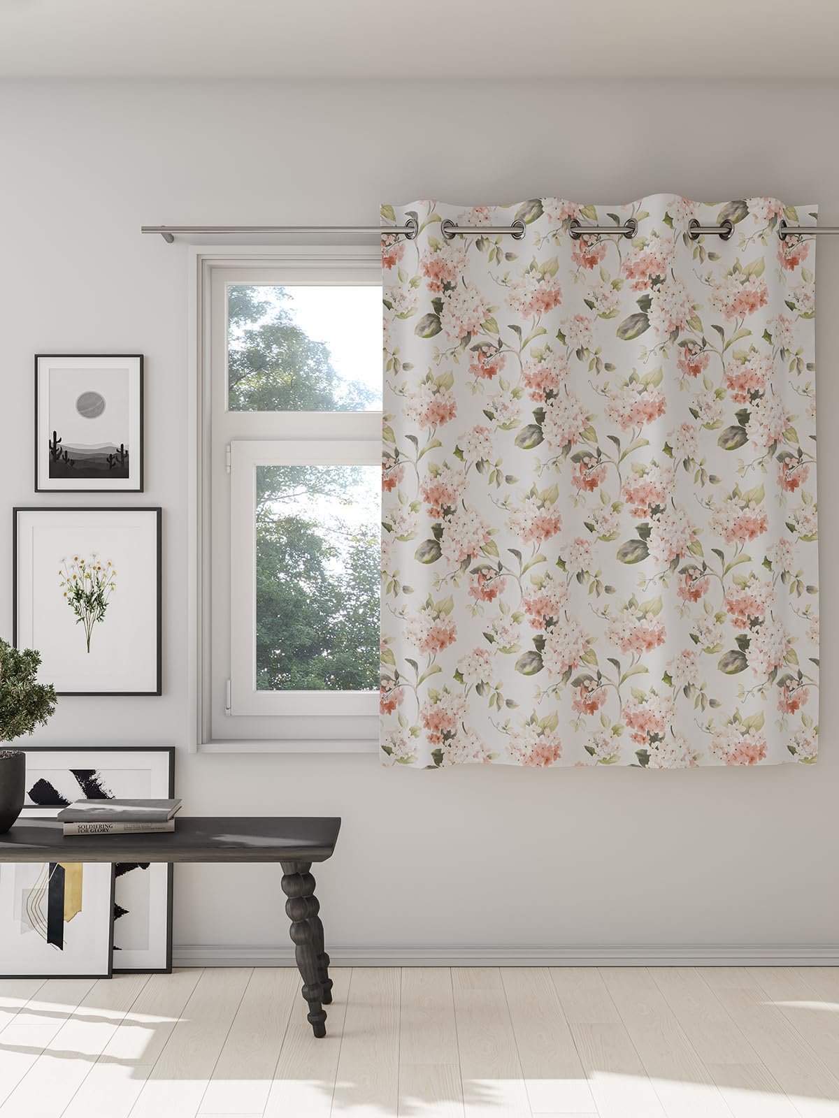 DDECOR - 100% PolyesterFloral PatternWindow 5 Ft|135 CM X 160 CM| - Pink