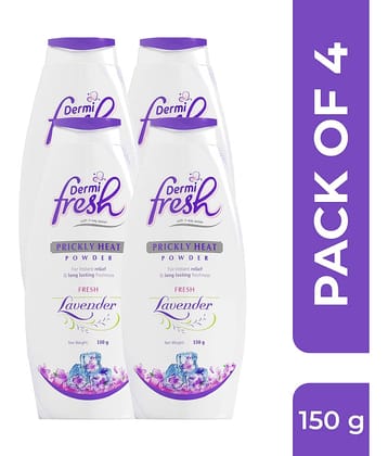 DERMIFRESH Lavender Fragrance Talc 150 gm Pack of 4