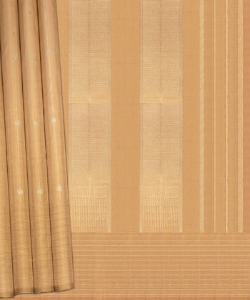 Beige handwoven kanjivaram silk saree