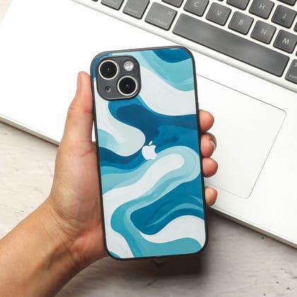 Oceanic Flow metal back case for Apple Iphone 15