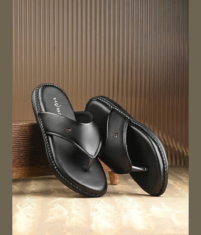 IVRAH Black Men's Leather Slipper