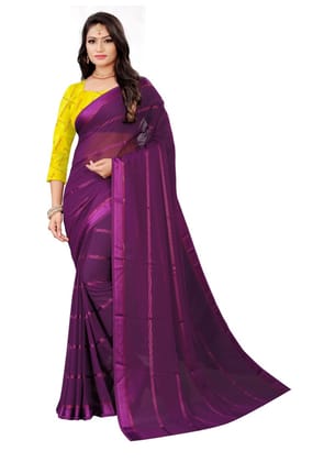 Generic Women's Georgette Silk Saree (Wine, 5 - 6 Mtrs)