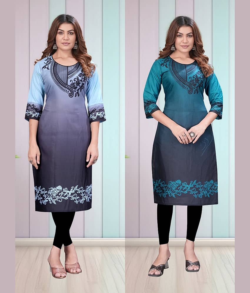Hetsa Women Rayon Printed A-line Kurti ( Multicolor )