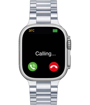 VEhop Ultra Watch with BT Calling, HD Display Silver Smart Watch