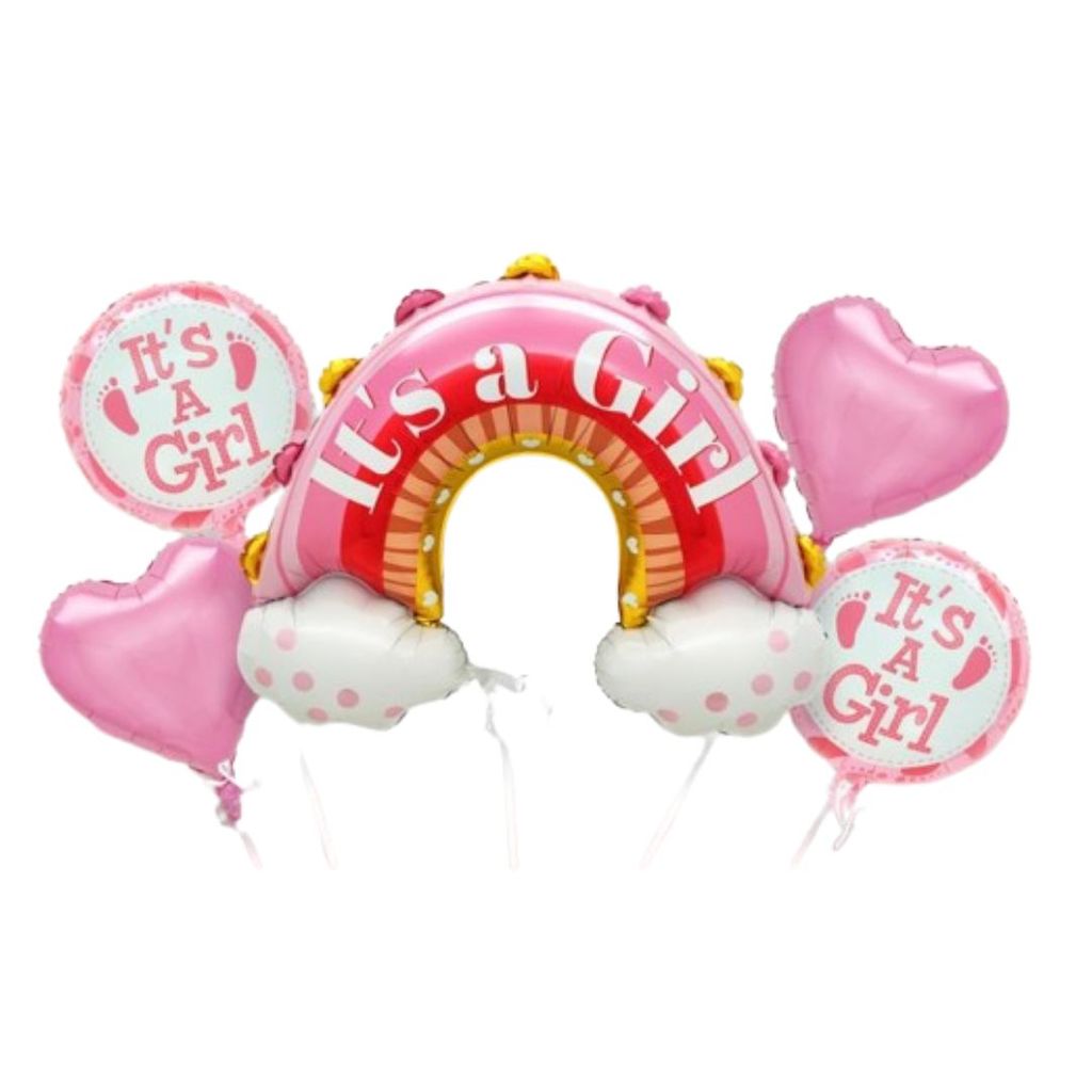 It's a Girl Rainbow Balloon Set - 5PC - Party and Festive Needs | Buy online on ZillyBuy