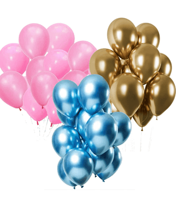 Jolly Party  Pink Blue ,Golden , Color Metallic latex balloons for birthday Party decoration 51