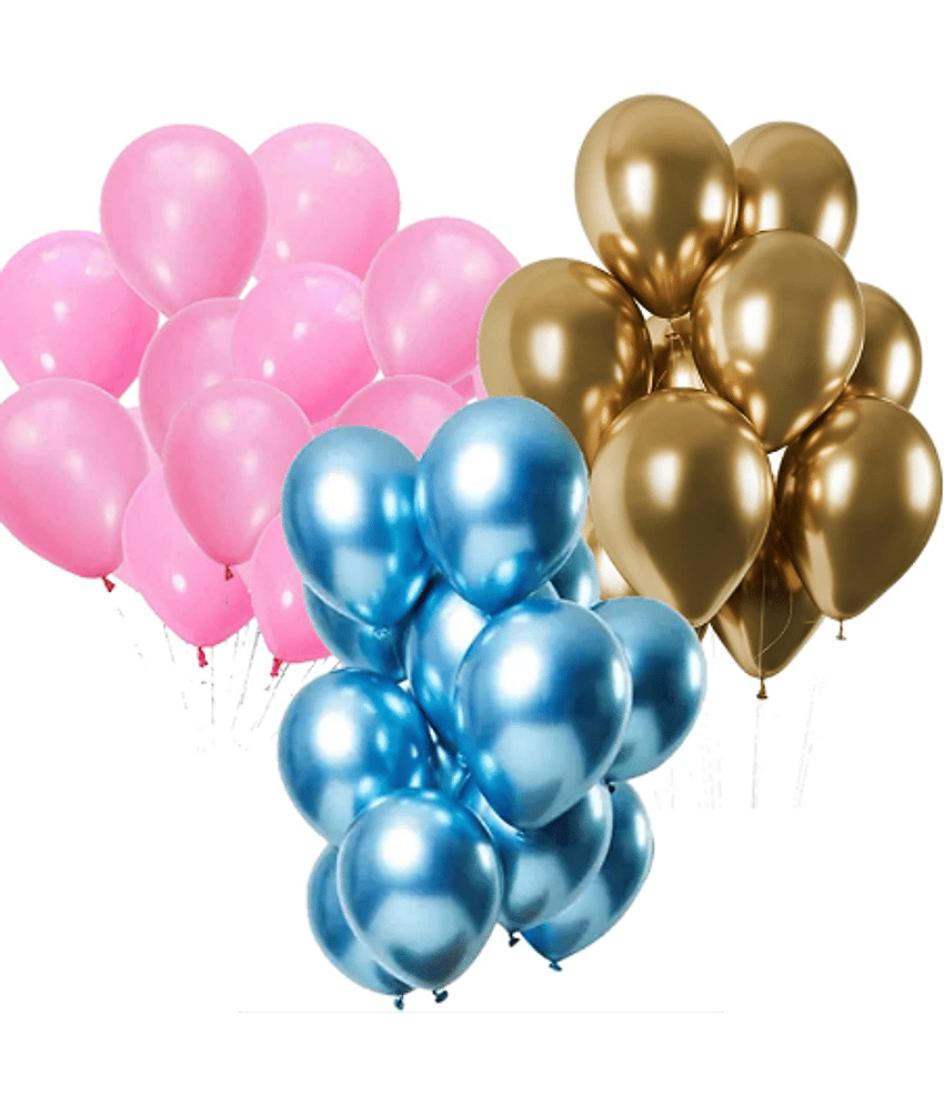 Jolly Party  Pink Blue ,Golden , Color Metallic latex balloons for birthday Party decoration 51
