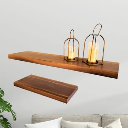 Modern Floating Wall Shelves - Wooden Floating Wall Shelf In Natural Finish