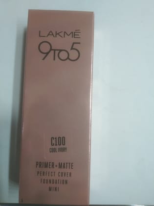 Lakme C100 Cool ivory Primer+matte Perfect cover Foundation Mini 