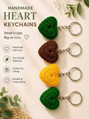 Handwoven Heart Crochet Key Chain Handwoven Heart Crochet Key Chain