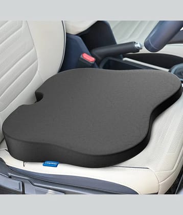 HOSPIKART Memory Foam Car Seat Cushion for Long and Daily Commute for Back, Tailbone & Sciatica Pain (Grey) - Free Size