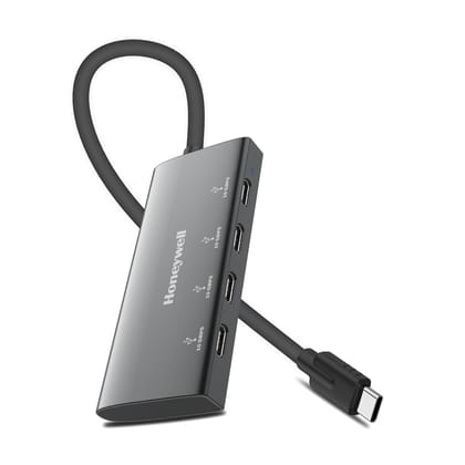 Honeywell Momentum Type C To 4 Port Type C Hub, 10Gpbs, 4 Type C 3.2 Gen2 Ports, Max Current 3000mA, Compatible with Smartphones, Tablets, Laptops, Printers, Portable Hard Drive & More