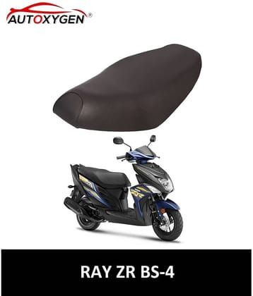 Autoxygen Scooter/Scooty Removable & Washable PU Leather Waterproof Seat Cover Accessories For Yamaha Ray ZR BS-4 (Black)