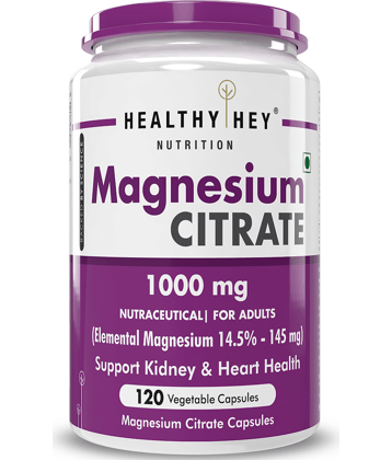 HEALTHYHEY NUTRITION Magnesium Citrate 120 Vegetable Capsules 1000 mg