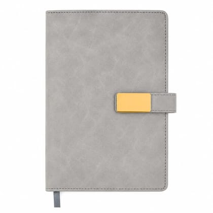 A5 Size Hardbound Notebook With Steel Button (Grey)