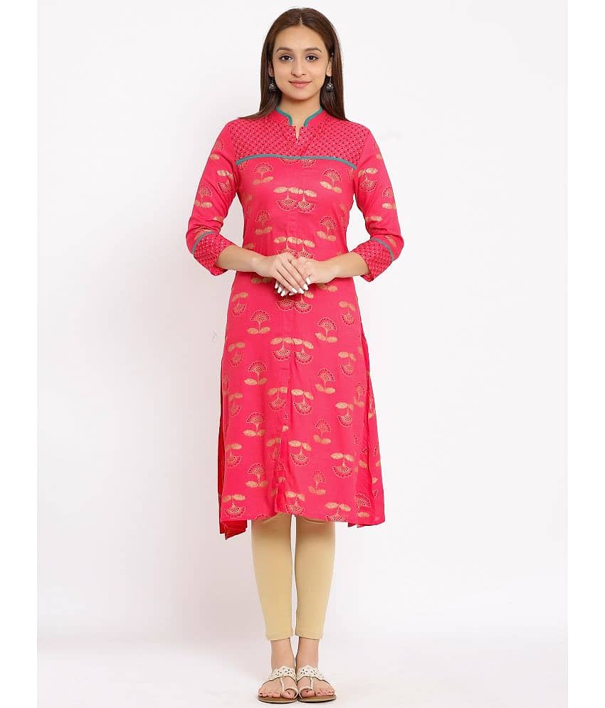 NeshamaKurti - Brown Rayon Women's Front Slit Kurti ( Pack of 1 )