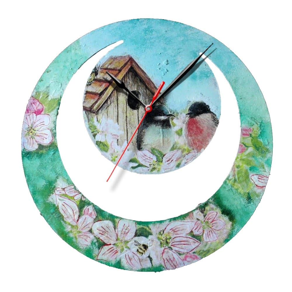 Decoupage Art on Moon Clock  DIY Kit by Penkraft