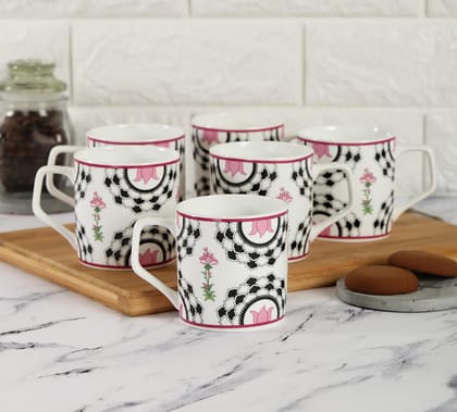 India Circus Appliqued Harmony Mug Set Of 6