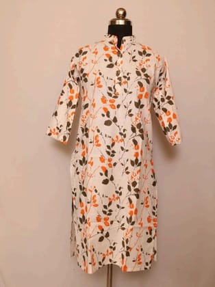 Cotton Collar Kurti With Sleeves