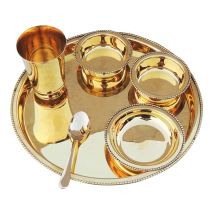 Pure Brass Thali Set 6 Pcs. (BCMAS108 B)