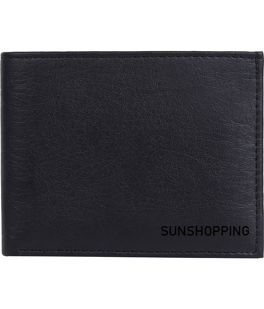 SUNSHOPPING - Black PU Men's Coin Pouch,Two Fold Wallet,Regular Wallet ( Pack of 1 )