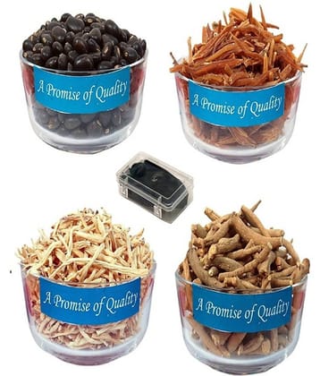 MYGODGIFT shilajeet 10 gm, (Shatavar,Safed Musli,Ashwagandha,Kaunch Beej)50gm Ec 200 gm Pack of 5
