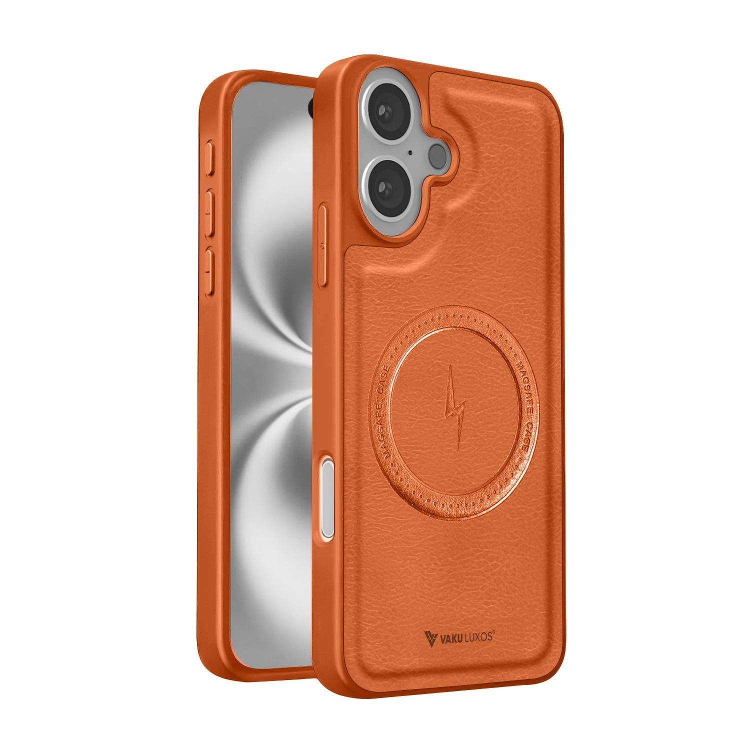 Vaku ® Apple iPhone 16 Plus Maxtron Leather Stitched Magnetic Magsafe Non-Slip Grip Shockproof Back Cover