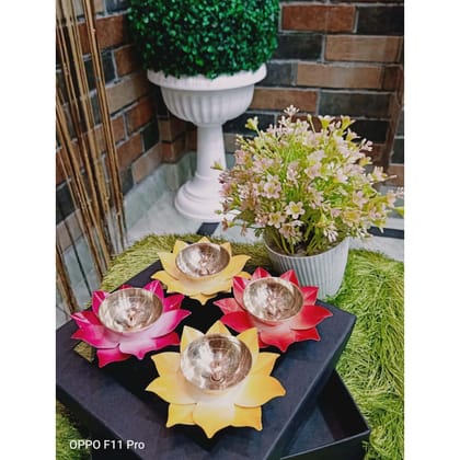 Brass Decorative Deepak Pack Of 4 Pcs. (ZMAS484 A)