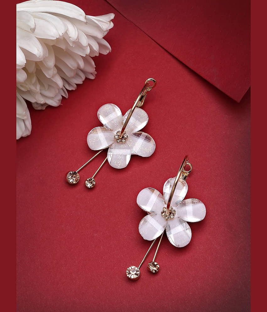Scintillare by Sukkhi White Danglers Earrings ( Pack of 1 )