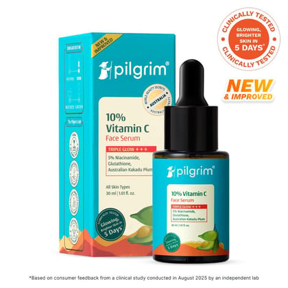 Pilgrim 10% Vitamin C Face Serum For Triple Glow+++ - 30ml