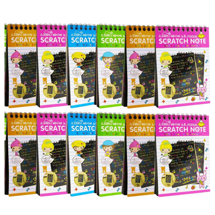 24 Colorful Mini Scratch Pads for Kids