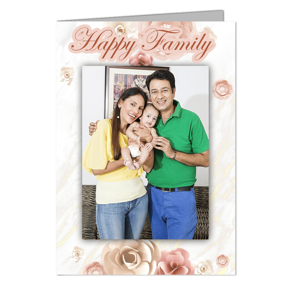 Happy Family - Customized Greeting Card - Add Your Own Photo
