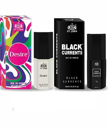 ST.JOHN Cobra Desire & Black Currents ,Pocket Perfume For Men 10ml Each (20ml)- Pack of 2