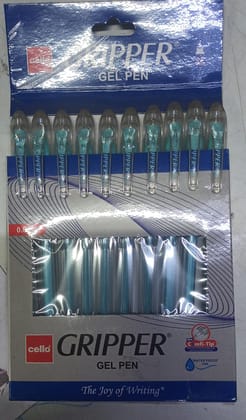 Cello Gripper Gel Pen (Blue)  Pack of 10