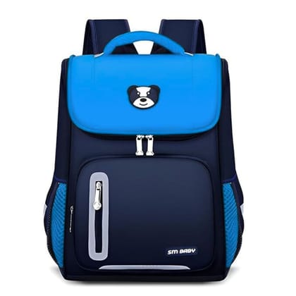 School Bag for kids with Cute Bear Design Ideal for 5-12 Years Boys & Girls School Bag for boys & Girls Light Blue