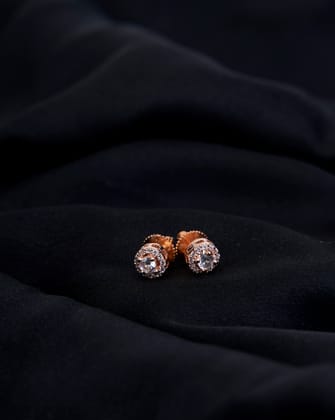 Petal Bloom Opal Studs-White / Rose Gold