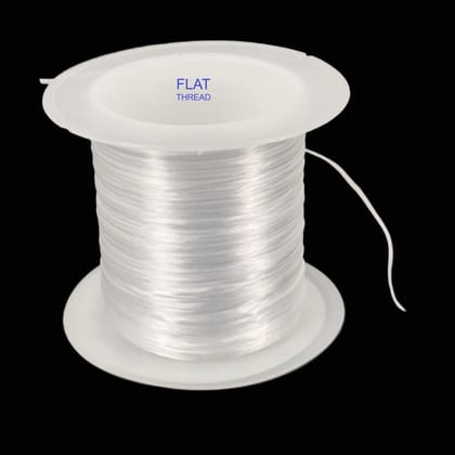 Flat Elastic Wire 0.8 MM Beading Crystal String Thread for Bracelet Making DIY Crafts-Transparent Color / 1 Roll (10 Meters)