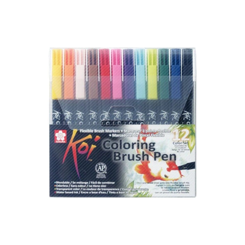 Sakura Koi Coloring Brush Pen Set - Choose Size & Shades-Basic / Set of 12