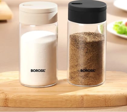 Borosil Glass Salt & Pepper Set , Set Of 2 Borosil Glass Salt & Pepper Set , Set Of 2