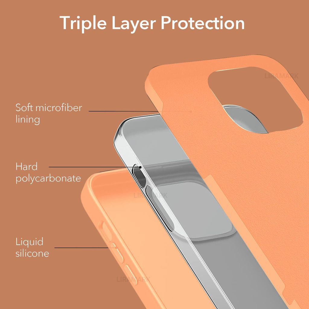 LIRAMARK Liquid Silicone Soft Back Cover Case for Apple iPhone 12 Pro Max (6.7 inch)
