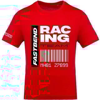 Fastbend Mens Red Printed Cotton Blend Round Neck T-Shirt