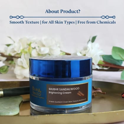 Shubhr Sandalwood Skin Brightening & Face Glow Cream for Men (13 Herbs, 50g)