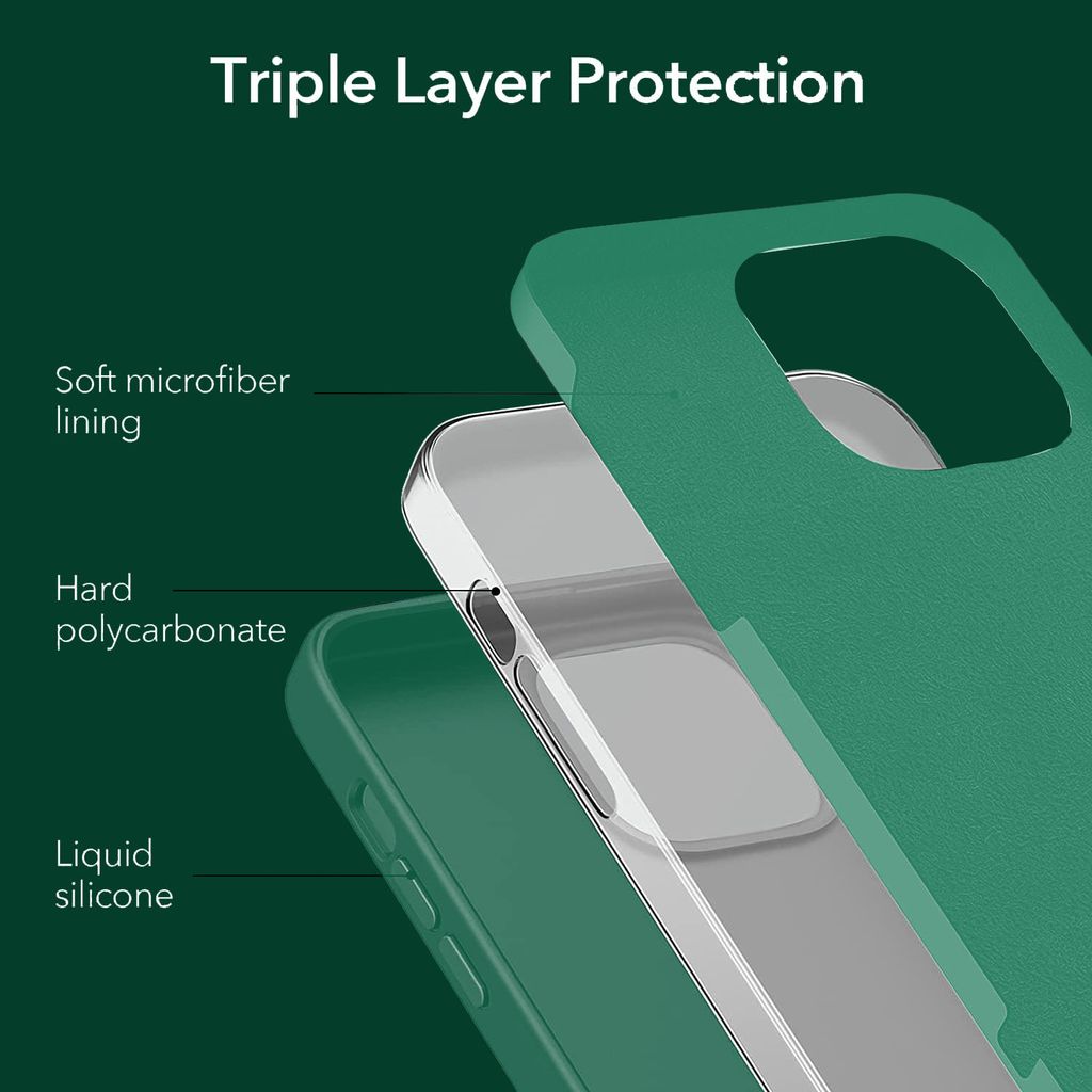 LIRAMARK Liquid Silicone Soft Back Cover Case for Apple iPhone 13 Pro Max (6.7 Inch)