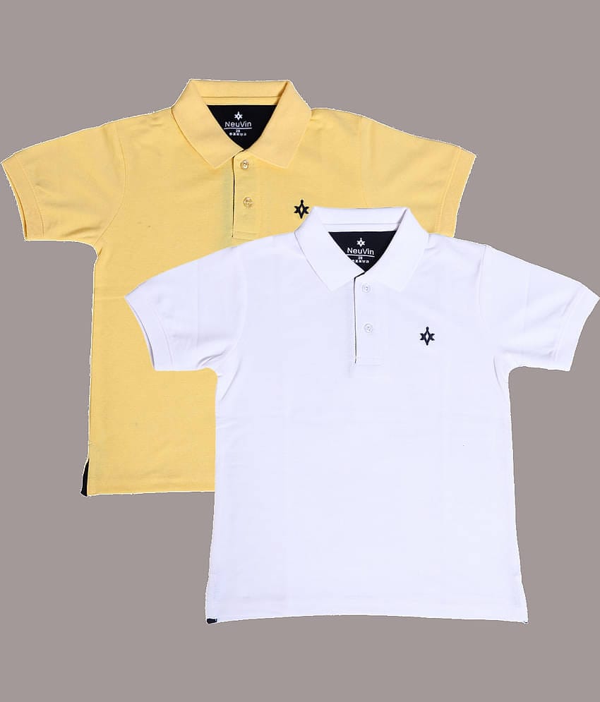 NEUVIN Pack of 2 Baby Boys Cotton Blend Polo T-Shirt ( Multi )