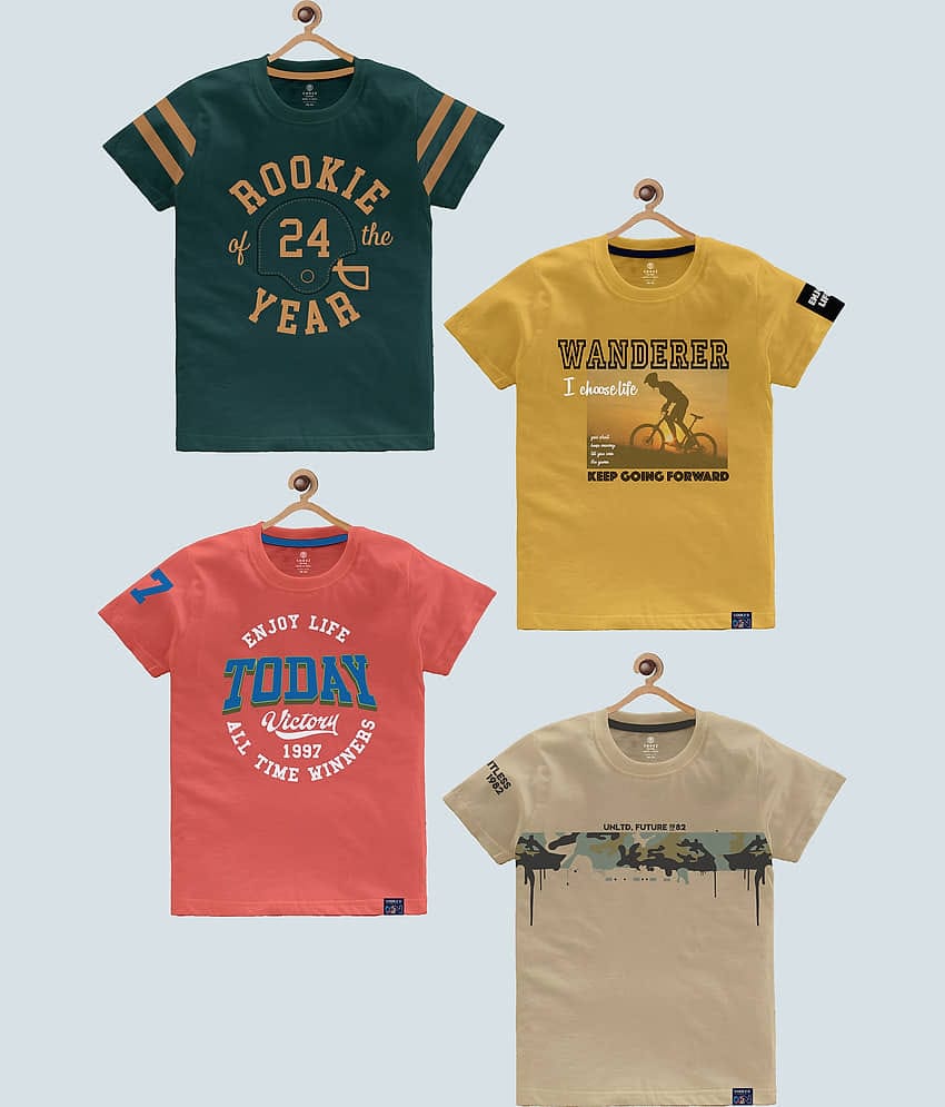 CODEZ Pack of 1 Boys Cotton Blend T-Shirt ( Multi Color )