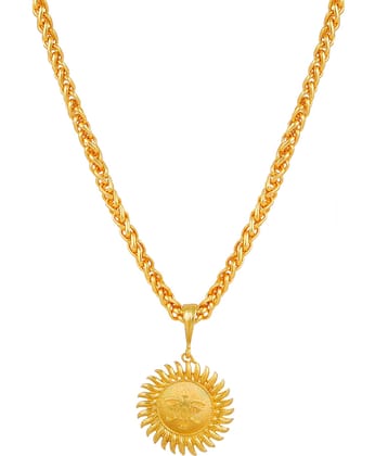 Thrillz Golden Chain Chain for Men Sun Design Chain For Men Boys Gold-plated Plated Brass Chain