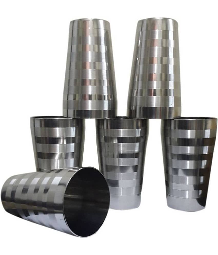Dynore - Tool lassi glass Steel Glasses 750 ml ( Pack of 6 )